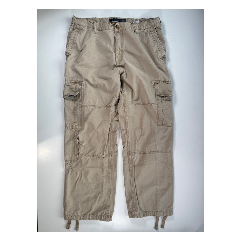 Old Navy Y2K Heavyweight Cargo Pants Mens 36x32‎ (34x30) Khaki Utility Loose